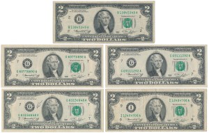 USA, 2 Dollars 1976 - set (5pcs)