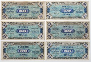 Germany, Allied Occupation, 50 Mark 1944 (6pcs)