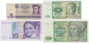 Germany, 5, 10 and 20 Mark 1975-1993 (4pc)