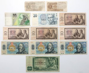 Tchécoslovaquie, 1 - 100 Korun 1953-2004 - set (13pcs)