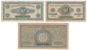 100 000, 250 000 et 500 000 mkp 1923 (3pc)