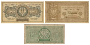 10.000, 50.000 und 1 Million mkp 1922-1923 (3pc)