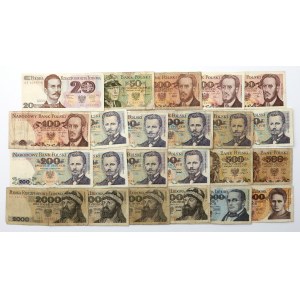 Zestaw banknotów PRL, głównie wcześniejsze daty (23szt)