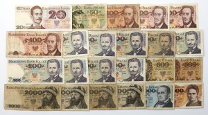 Set of PRL banknotes, mostly earlier dates (23pcs)
