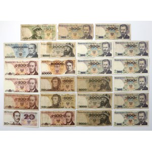 Zestaw banknotów PRL, głównie wcześniejsze daty (23szt)