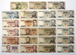 Set of PRL banknotes, mostly earlier dates (23pcs)