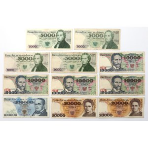 Zestaw 5.000 - 100.000 zł 1982-1990 (11szt)