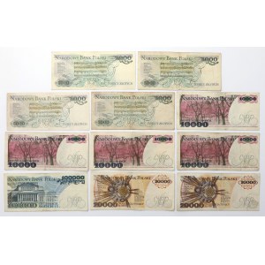 Zestaw 5.000 - 100.000 zł 1982-1990 (11szt)