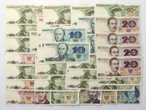 Lot de 10 - £1,000 1979-1988 (33pc)
