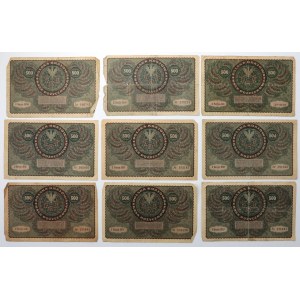 500 mkp 1919 Sierpień - zestaw (9szt)
