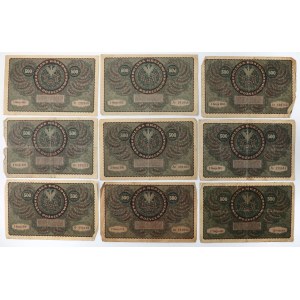 500 mkp 1919 Sierpień - zestaw (9szt)