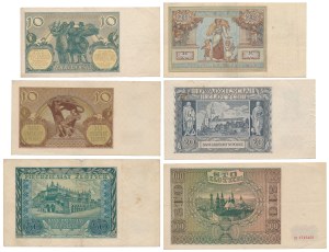 Lot de 10 - PLN 100 1929-1941 (6pc)