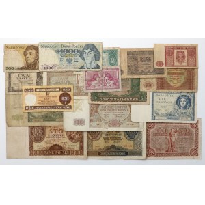 Zestaw banknotów polskich z lat 1919-1979 (17szt)