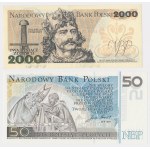 2.000 zł 1977 i 50 zł 2006 JP II z folderem (2szt)