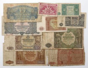 Ensemble de 50 gr à 1.000 zl 1944-1947 (10pcs)