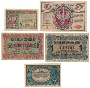 Ensemble de marques et d'Ost. Poznan 1916-1920 (5pcs)