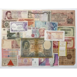 Zestaw banknotów, głównie Europa + banderola (20szt)