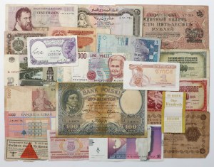 Ensemble de billets, principalement Europe + timbre (20 pièces)