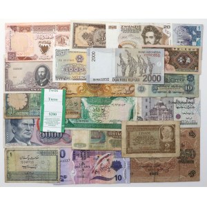 Zestaw banknotów Świat, w tym 2 zł 1941 + banderola (20szt)