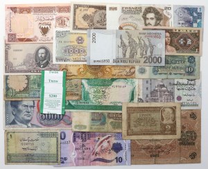 Ensemble de billets de banque du monde, y compris 2 zloty 1941 + banderole (20 pièces)