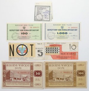 Vouchers and bricks (7pcs)