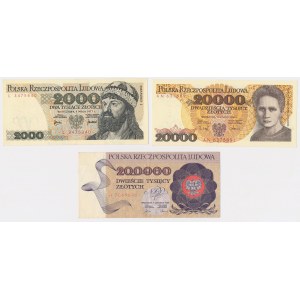 2.000, 20.000 i 200.000 zł 1977-1989 - zestaw (3szt)