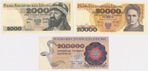 2 000, 20 000 et 200 000 £ 1977-1989 - set (3pc)