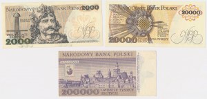 2 000, 20 000 et 200 000 £ 1977-1989 - set (3pc)
