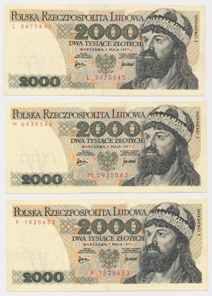 PLN 2,000 1977 - L, M, P - set (3pcs)