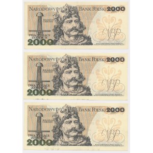 2.000 zł 1977 - L, M, P - zestaw (3szt)