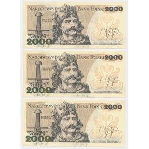 2.000 zł 1977 - L, M, P - zestaw (3szt)