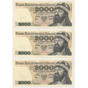 2.000 zł 1977 - L, M, P - zestaw (3szt)