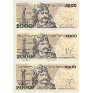 2.000 zł 1977 - L, M, P - zestaw (3szt)