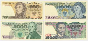 500 - 10 000 PLN 1982-1988 - set (4pcs)