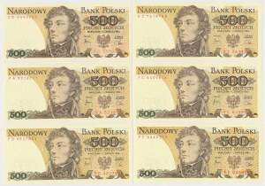 500 zł 1982 - Série MIX - set (6pcs)