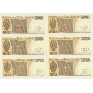 500 zł 1982 - MIX serii - zestaw (6szt)