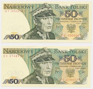 50 zł 1982 - DF, EE - zestaw (2szt)