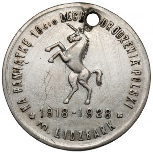 Medal 1928, Na pamiątkę 10-lecia Odrodzenia Polski / za Zasługi i Pracę Społeczną - Lidzbark