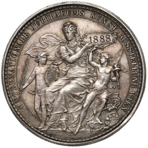 Austria, Franciszek Józef I, Medal 1888 - Międzynarodowa Wystawa w Wiedniu - rzadki