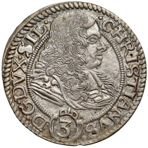Śląsk, Chrystian Wołowski, 3 krajcary 1669 CB, Brzeg