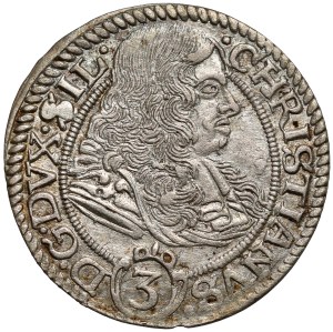 Silésie, Chrystian Wołowski, 3 krajcary 1669 CB, Brzeg