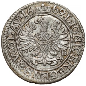 Śląsk, Chrystian Wołowski, 3 krajcary 1669 CB, Brzeg