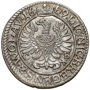 Silésie, Chrystian Wołowski, 3 krajcary 1669 CB, Brzeg