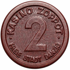 Wolne Miasto Gdańsk, Kasyno SOPOT (Zoppot) żeton - 2 guldeny