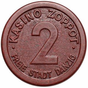 Wolne Miasto Gdańsk, Kasyno SOPOT (Zoppot) żeton - 2 guldeny
