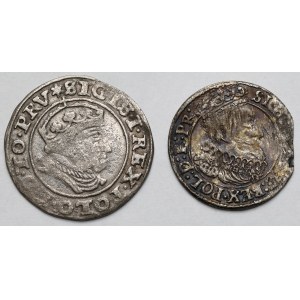 Zygmunt I Stary i Zygmunt III Waza, Grosze Gdańsk 1540-1627 - zestaw (2szt)