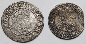 Sigismund I the Old and Sigismund III Vasa, Gdansk pennies 1540 and 1627 - set (2pcs)