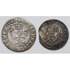 Zygmunt I Stary i Zygmunt III Waza, Grosze Gdańsk 1540-1627 - zestaw (2szt)