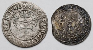 Sigismund I the Old and Sigismund III Vasa, Gdansk pennies 1540 and 1627 - set (2pcs)