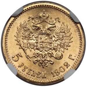 Rosja, Mikołaj II, 5 rubli 1902 AP, Petersburg